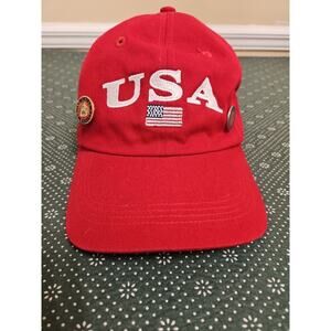 USA AMERICA UNITED Hat Cap w Marine Pins Adjustable 4Head